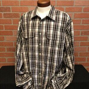 Michael Kors mens button front shirt Size 4XT tall Plaid Preppy